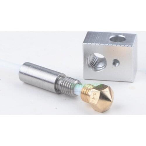 New MK10 Extruder hotend M7 thread 0.4mm Nozzle Throat Heater Block for FlashForge MK10 3D printer parts