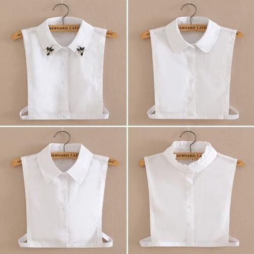 Fashion Solid Shirt Fake Collar Tie Vintage Detachable Collar False Collar Lapel Blouse Top Women Clothes Accessories