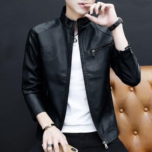 Men Faux Leather Jacket Motorcycle Mens Jackets Outwear Male PU Leather Coats Mens Zippers Good Craftsman Air Press Fashion8609