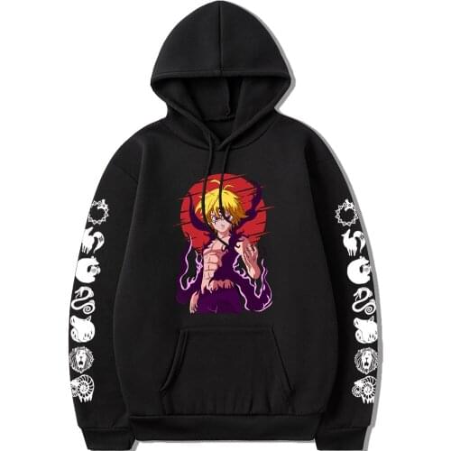The Seven Deadly Sins Hoodies Men Kawaii Japanese Anime Nanatsu No Taizai Meliodas Graphic Hoodie Unisex Tops Sweatshirts Male