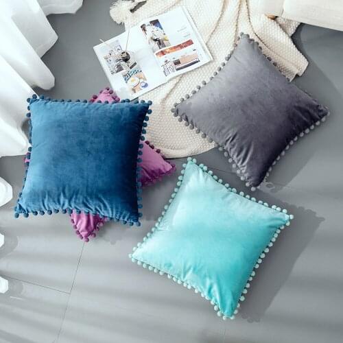 Soft Short Plush Pillowcase Velvet Tassel Sofa Cushion Cover DecorationFor Sofa Living Room Car Housse De Coussin 45*45 Decor