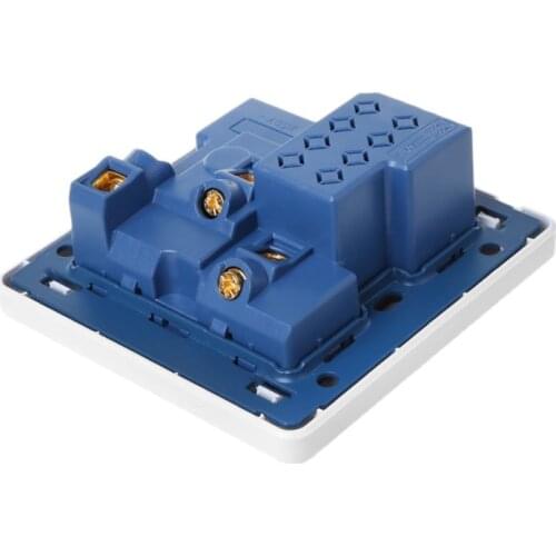 Wall Socket With LED Light Switch 86 Type 5 Holes Double USB White PC Panel