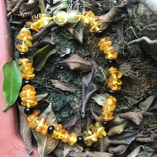 Yoowei Natural Amber Jewelry Wholesale Baltic Genuine Beads Original Gems Handmade diy Amber Chips Bracelet/ Necklace for Unisex