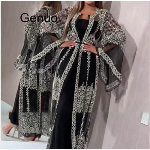 Spring 2020 New Sequins Dress Women Sexy Lace Long Sleeve Evening Party Dresses Elegant Maxi Sexy Dress Robe Longue 2pcs/set