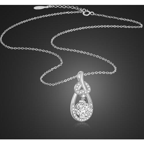 New 100% 925 Sterling Silver Necklace For Women Cute Rose Gold Heart Pendant Choker Charm Silver Jewelry Birthday Gift