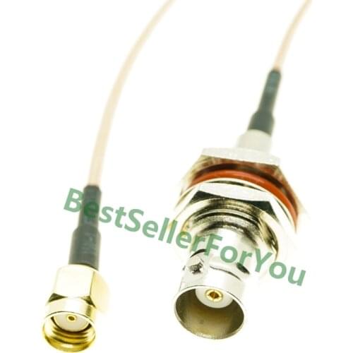 New Connector BNC Female Jack Bulkhead To RP SMA Male RPSMA Plug Right Angle RF Coaxial Jumper Pigtail Cable RG316