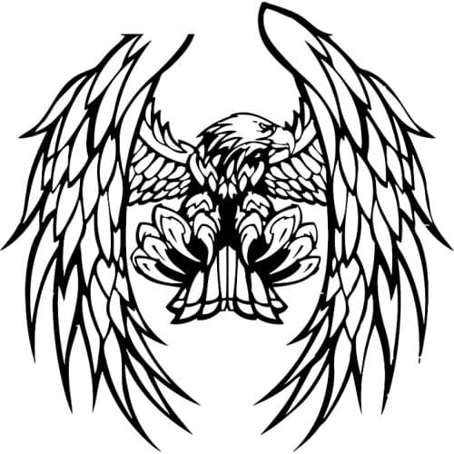 Eagle Feather Wings High Quality Creative Car Stickers Personality Pvc Car Window Waterproof Decals Black/white, 17cm*17cm