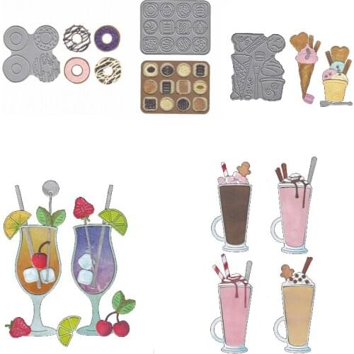 Food Drinking Mixed Shape Metal Cutting Dies Stencil Scrapbook Album Embossing For Gift Card Making Handcraft 2019 New