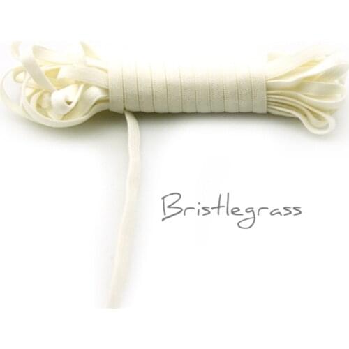 BRISTLEGRASS 5 Yard 4mm Antique White Solid Color Skinny Elastics Spandex Band Kid Hairband Headband Tie Lace Trim Sewing Notion