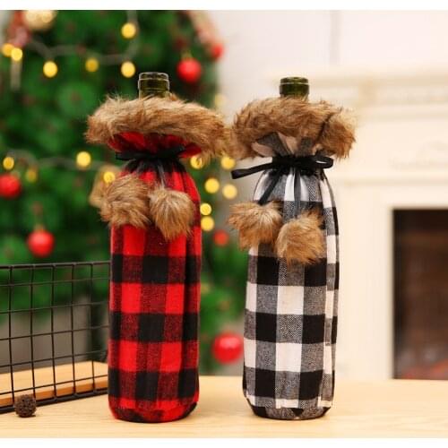 Christmas Wine Bottle Cover Merry Christmas Decor For Home Navidad Noel Christmas Ornaments Xmas Gift Bag Happy New Year 2022