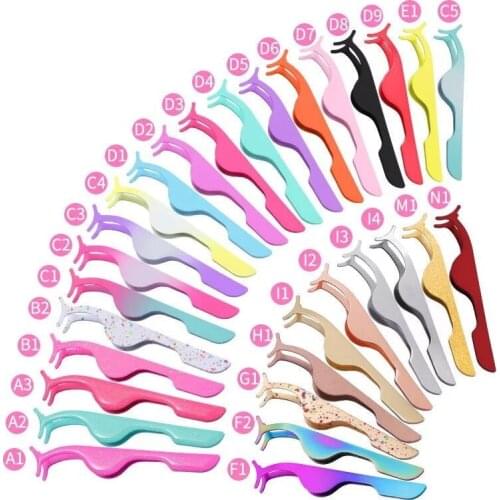 Wholesale Lashes Tweezers Colour Eyelash Curler Makeup Tools Beauty Cosmetics Multifunction Applicator Eyelash Extension