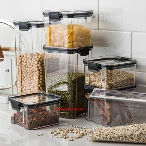 Stackable Kitchen Sealed Jar Plastic Food Storage Box Multigrain Storage Tank Dried Fruit Tea Jar Storage Containers