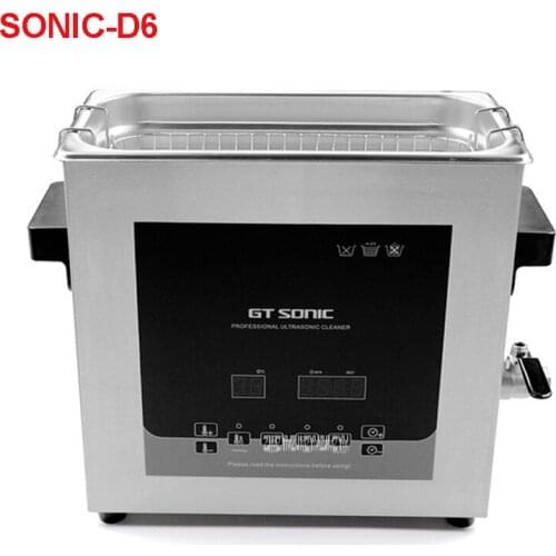 GT SONIC-D6 6L intelligent CNC dual power with regular heating 300W ultrasonic cleaning machine 110V/220V Ultrasonic Cleaners