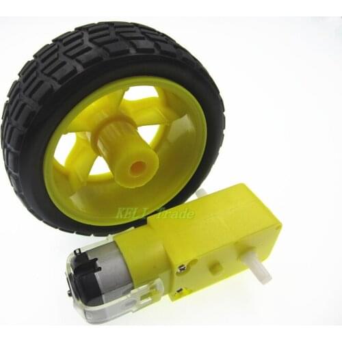 Smart Car Robot Plastic Tire Wheel with DC 3-6v Gear Motor