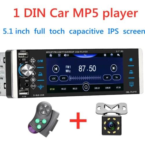 12V Universal Car Stereo Receiver Bluetooth Auto radio 5.1 " AI Voice MP5 Player RDS AM FM Radio Support Android 10 Mirrorlink