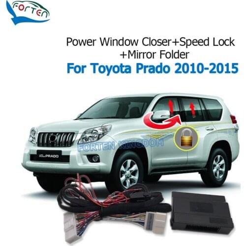 Forten Kingdom Car Auto Speed Lock Unlock Device Window Closer+Mirror Folder Kit For Toyota Prado 2010-2015