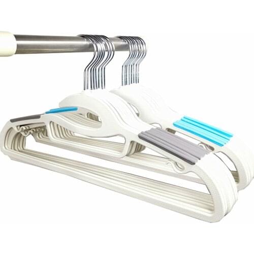10 PCS Non-slip Plastic Hanger for Adult Household Non-marking Drying Clothes Hanging Multifunctional Closet Finishing Hanger