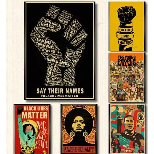 WTQ Canvas Painting Affiches Deco Murale Black Lives Matter Retro Posters Wall Decor Wall Art Picture Room Decor Home Decor