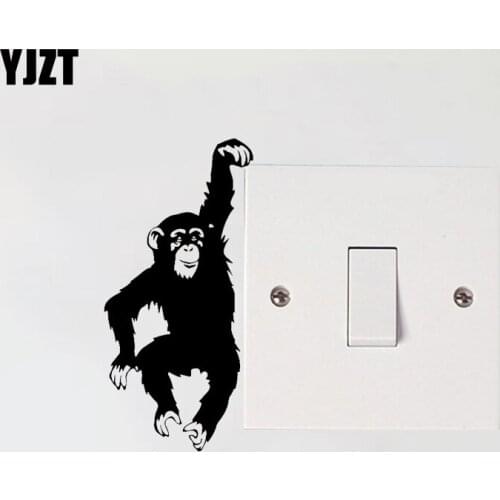YJZT Jungle Hanging Animal Chimp Switch Stickers Decal Wall Home Decor Art 17SS0173