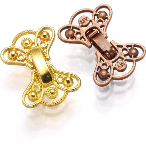 1pcs brass filigree sector bracelet clasp elegant lock end connectors for DIY jewelry findings accessories
