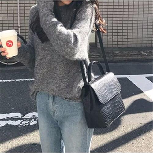HANSOMFY 2019 New Fashion Women Totes Mini Solid Alligator Handbag Ladies Evening Clutch Shoulder Crossbody Messenger Bag MQ-16