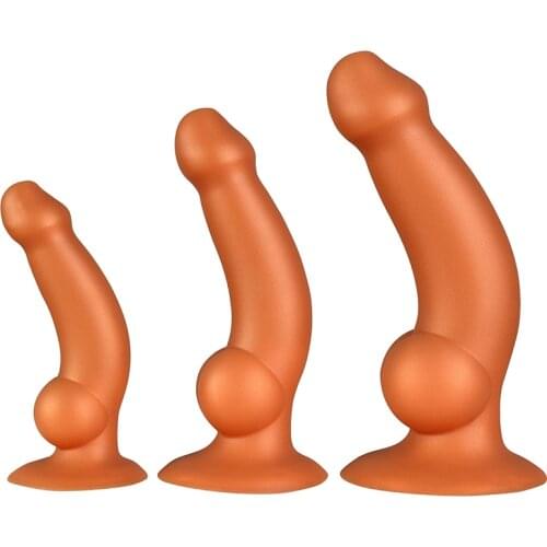 Liquid Silicone Anal Dildo With Suction Cup Super Soft Realistic Cock Dick Penis Female Masturbator Butt Plug Sex Toy For Women