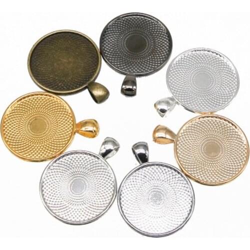 10pcs/lot 25mm Inner Size 8 Colors Plated Classic Pattern Fit 25mm Glass Cabochon Base Setting DIY Jewelry Making Findings
