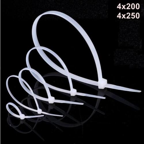 100pcs 4*200 4*250 Network Wire Nylon Plastic Self-locking Cable Zip Tie
