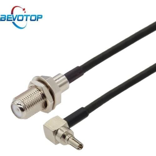 100pcs Huawei 3G Modem Extension Cable RF Coaxial CRC9 Pigtail F Female Jack to CRC9 Male Right Angle Plug RG174 RF Jumper Cord