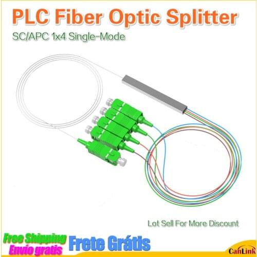 1to4 Single Mode SC/APC 0.9mm Mini Steel 1*4 Fiber Planar Lightwave Circuit Connector 5/10/20Pcs Lot Optic PLC Splitter