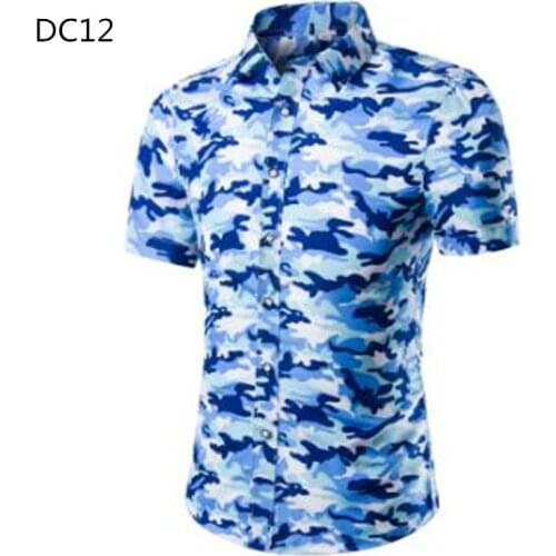 2021 Fashion Mens Casual Floral Short Sleeve Hawaiian Shirt Summer Camouflage Shirt For Men Asian Size M-3XL 12 Color