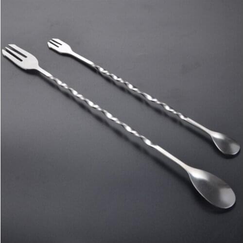 26/32cm Stainless Steel Mixing Cocktail Spoon Spiral Pattern Stir Spoon Bar Tool Bartender Tools