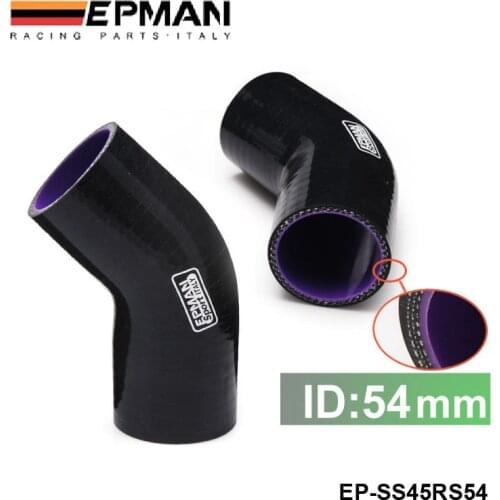 2 1/8" 54mm 4-Ply Silicone 45 Degree Elbow Reducer Hose For Ford Mustang 01-07 EP-SS45RS54