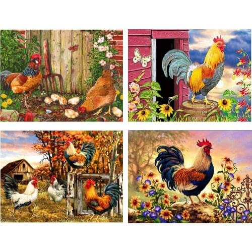 5D DIY Diamond Painting Embroidery Beautiful Poultry Cock Full Drill Mosaic Cross Stitch Picture Of Rhinestones Wall Sticks