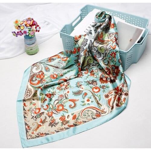 90*90cm Silk Cashew flower Scarves Women Foulard Square Hijab Scarf Ladies Satiny Shawl wrap muffler pareo female hijab poncho