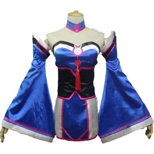 Ahri D.VA Custom Size Uniforms Cosplay Costume with ears and socks 11