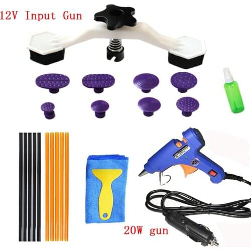 Car Body Paintless Dent Repair Tools Dent Repair Kit Car Dent Puller with Glue Puller Tabs 12V Glue Gun for Car Dents