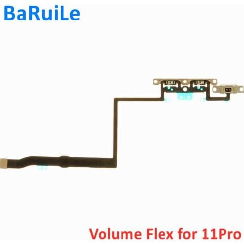 BaRuiLe 1pcs Power Volume Switch on off flex Cable with Metal Bracket Assembly For iPhone 11 Pro Max 11P 11PM 12 12mini