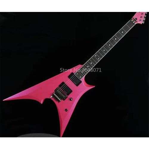 Free transportation, 6-string special-shaped electric guitar, pink guitar, color optional guitar, customizable