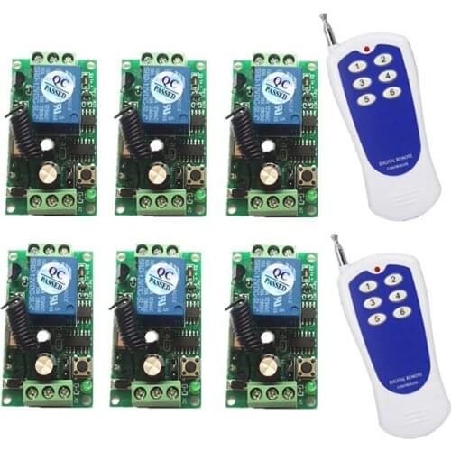 1000M DC12V 6CH 10A wireless remote control switch system teleswitch 6CH Transmitter + Receiver relay smart house z-wave