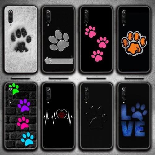 Dog footprint Paw Colorful Phone Case for Xiaomi Mi Note 10 Lite Mi 9T Pro xiaomi 10 10 CC9 Pro