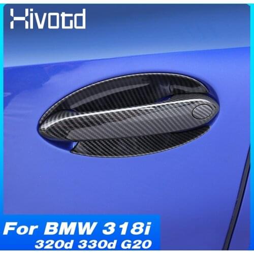 Hivotd Exterior Accessories Door Handle Bowl Cover Trim Car Styling Decoration Refit Parts For BMW G20 318i 320d 330d 2020 2021
