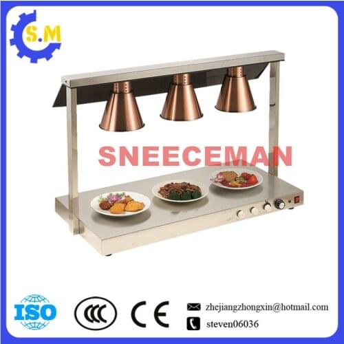 Stainless steel buffet insulation lamp Food warm pedestal 4 heads food insulation barbecue heating lamp warmer display