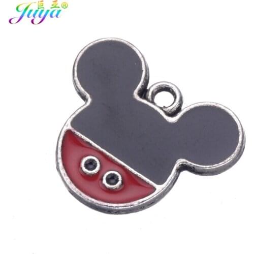 Juya DIY 15pcs/lot Wholesale Jewelry Charms Supplies Enamel Animal Flower Charm Pendants For Women Kids Charms Jewelry Making