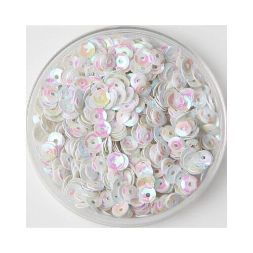 50g(10000pcs) 4mm Cup Loose Sequins Round Paillette Wedding Garment Accessory Sewing Craft White AB Confetti Spangles