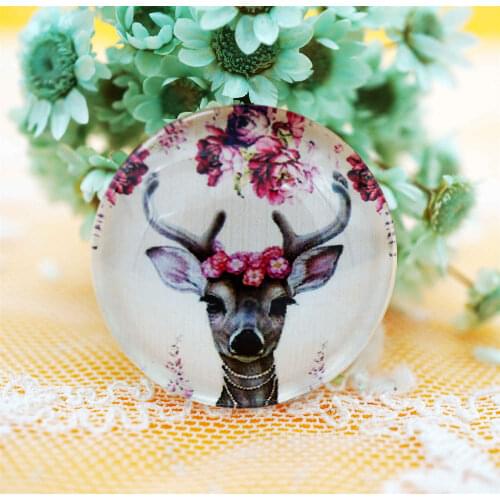 Round 8mm-40mm Deer Glass Cabochon for make bracelet necklace Jewelry for women earring pins brooch craft supply