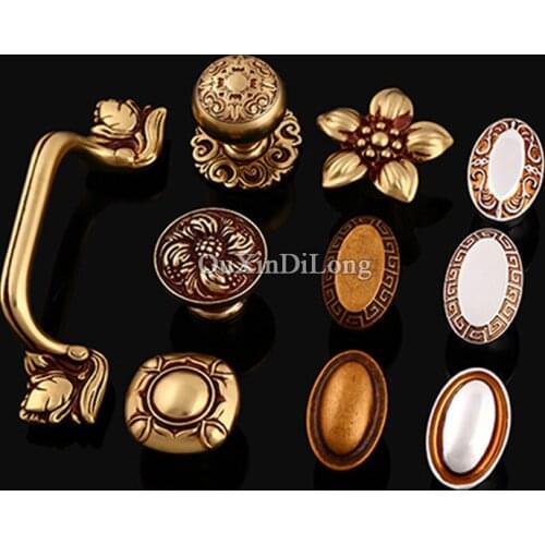 Hotsale 10PCS European American Brass Kitchen Door Furniture Handle Cupboard Drawer Wardrobe Wine Cabinet Pulls Handles & Knobs