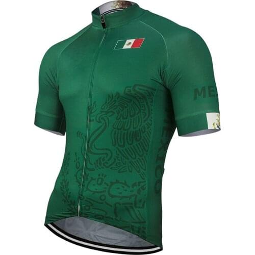 Mexico 2020 Team New Summer Breathable green Cycling Jersey Men Bicycle Wear Bike Road Mountain Race Tops Customized