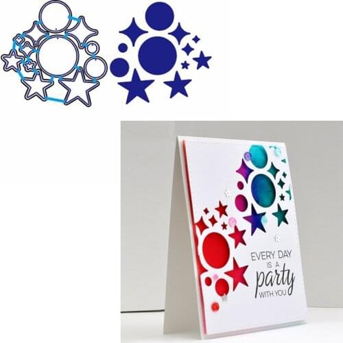 Twinkle Little Stars Round Circle Metal Cutting Dies Mixed Geometric Shape Scrapbooking Decoration Craft Cards DIY Album 2019