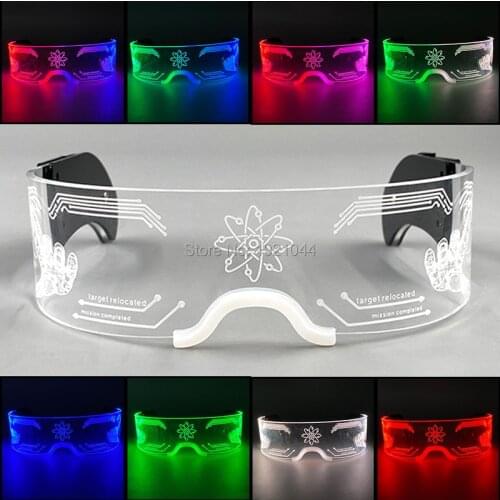Fashion LED Glasses Neon Light up Party Glasses Luminous LED Glasses Rave Costume Glasses for Glow Party Décor Stage Performance